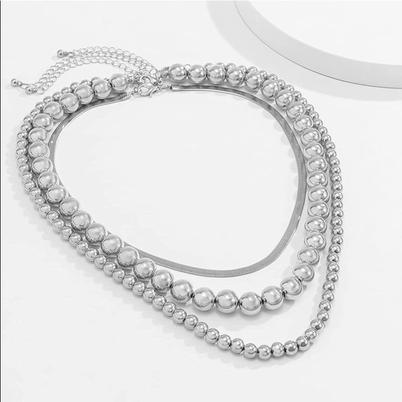 Silver 3PC Trendy Necklace Set - Picture 4 of 6